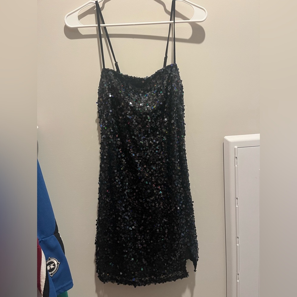 Wild Fable Black Sequin Mini Dress